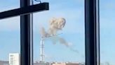 Moment 787ft TV tower smashes to ground in Kharkiv after Putin missile blitz