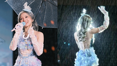 張韶涵暴雨中演唱〈淋雨一直走〉 薄紗禮服透光美到新境界 - 娛樂