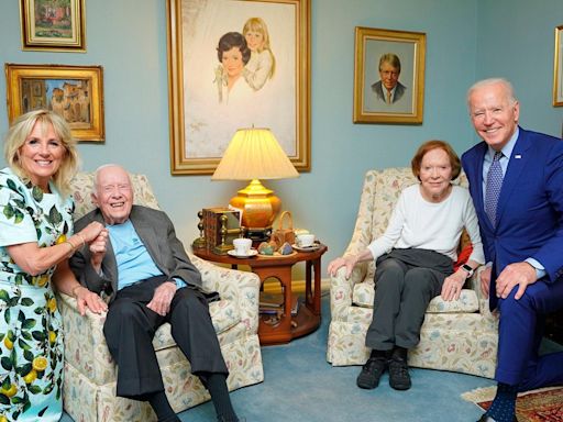 Donald Trump is running against Joe Biden. But he keeps bringing up another Democrat: Jimmy Carter