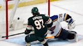 Kaprizov gets hat trick as Wild thump Blues 6-2, even series