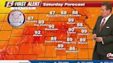 Temperatures and storm chances rise this weekend