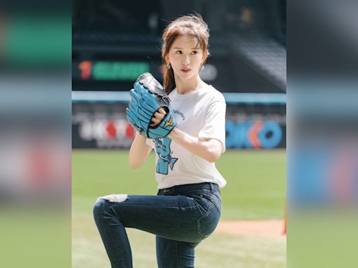 Lin Chi-ling elated over first pitch experience in Hokkaido