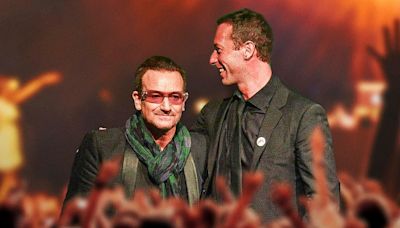 Coldplay Singer Chris Martin Serenades U2's Bono Lookalike