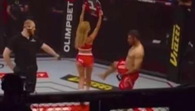 MMA fighter banned for life for kicking ring girl before being attacked by crowd