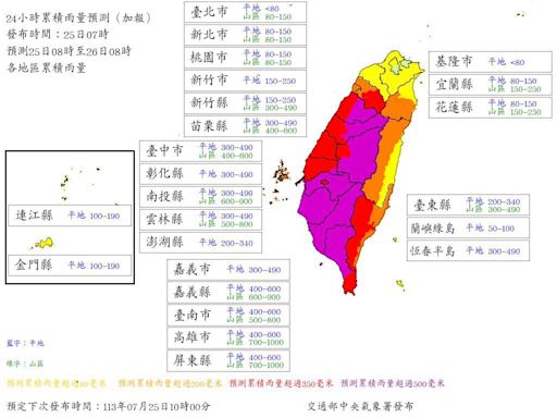 連放3天颱風假？最新風雨預測曝 15縣市明天達標