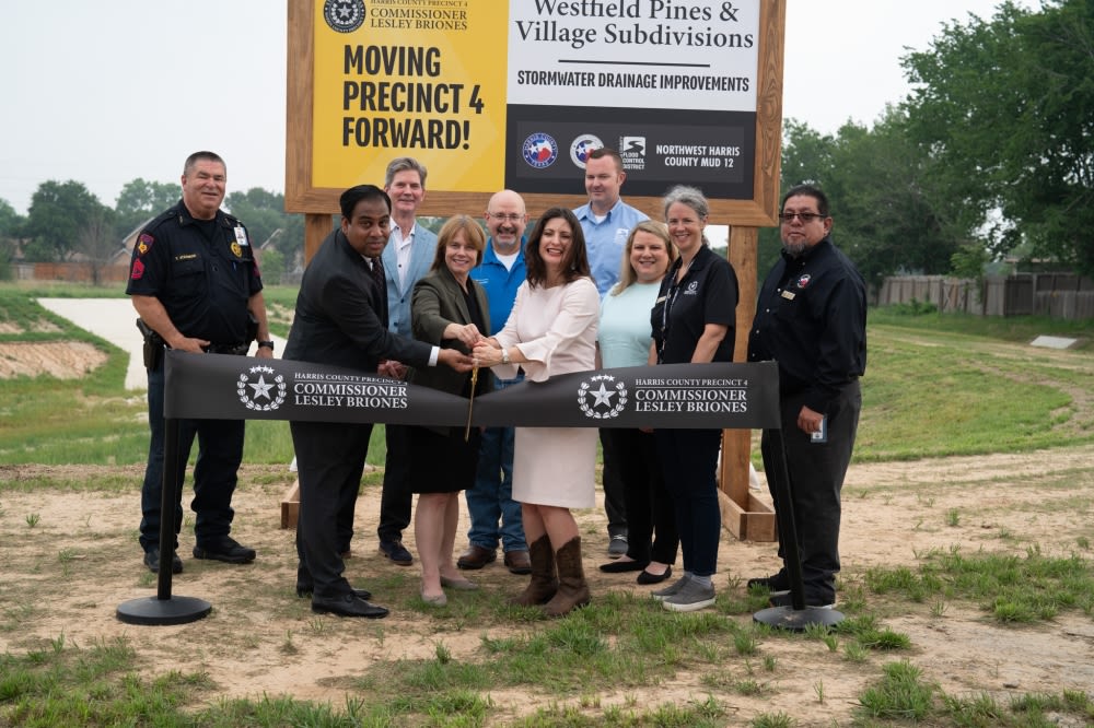 Harris County officials celebrate Westfield drainage improvement project with ribbon-cutting