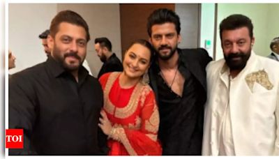 ...Sonakshi Sinha drops UNSEEN picture with hubby Zaheer Iqbal, Salman Khan and Sanjay Dutt from Anant Ambani and Radhika Merchant's wedding | Hindi...