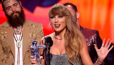 Taylor Swift issues call to vote in presidential election at MTV VMAs after endorsing Kamala Harris