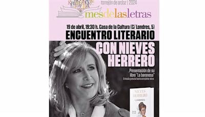 Nieves Herrero protagoniza en Torrejón un encuentro literario para presentar 'La baronesa'