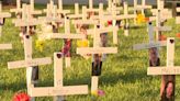 Overdose victims remembered with 300 crosses in Centralia City Square