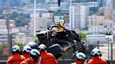 Sergio Perez’s Red Bull car in tatters after massive crash at start of Monaco Grand Prix