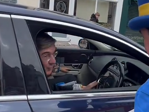 Jacob Rees-Mogg plays ‘Rule, Britannia!’ while driving around his constituency