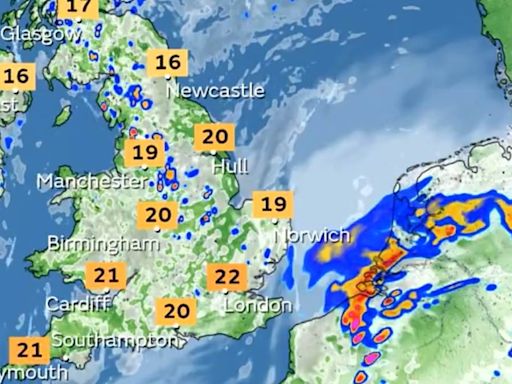 Thunderstorms for parts of Britain today before temperature hits 25C