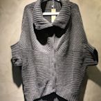 造型羊毛針織外套，灰色「免運」保暖又彈性佳可M穿到XXL，領子全釦不釦各有造型