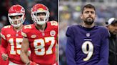 Travis Kelce and Patrick Mahomes Get Rivalry Going with Ravens Kicker in Warmup Feud