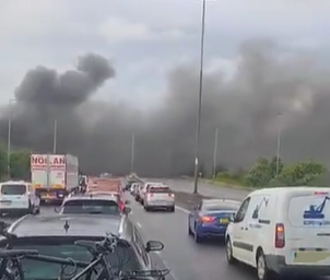 Large fire closes major motorway overnight