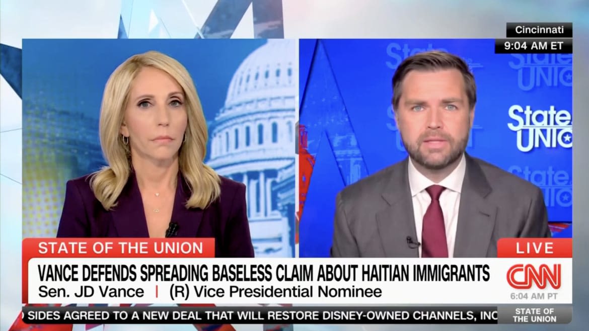 CNN’s Dana Bash Shuts Down JD Vance’s Migrant-Pets Claim in Blistering Fact-Check