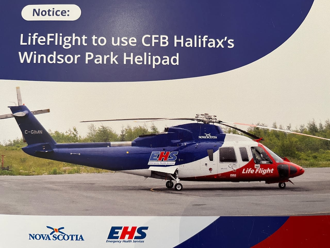 EHS moving backup LifeFlight landing pad to CFB Windsor Park