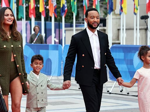 Chrissy Teigen joins family at the Olympics Opening Ceremony in Paris