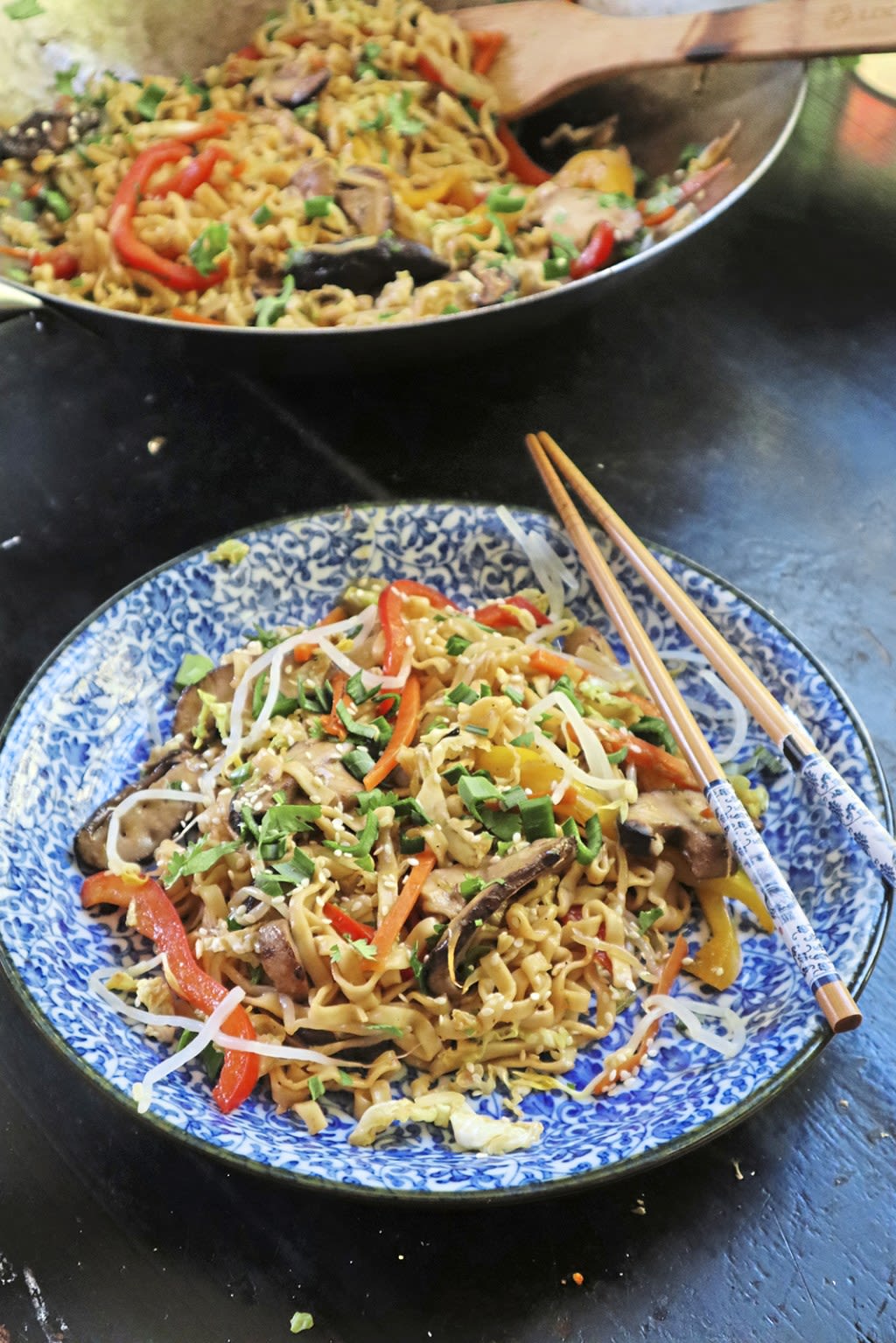 Mushroom Chow Mein bursting with umami flavor