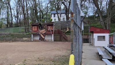 Baseball field in Bellevue damaged during Wednesday night’s storms