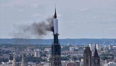 Fire breaks out at France’s Rouen cathedral