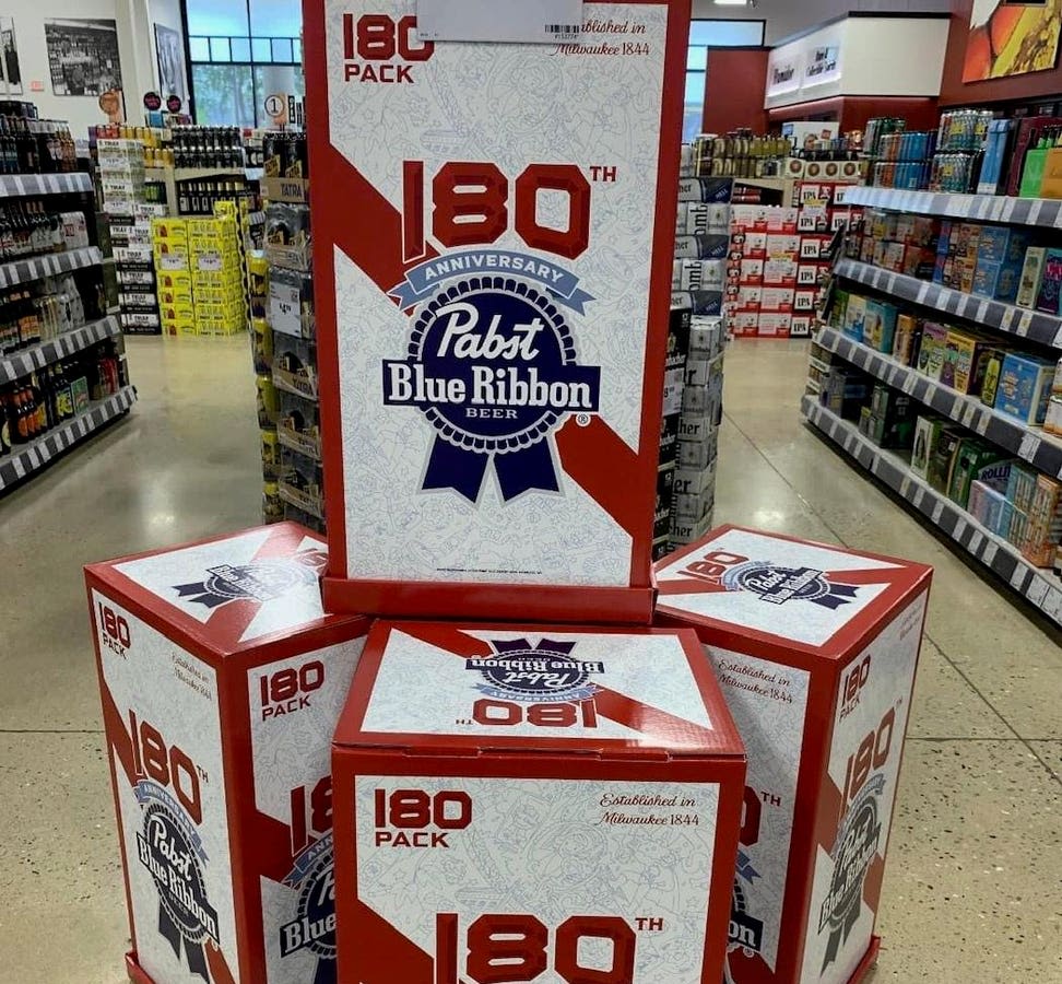 Pabst Blue Ribbon Is Bringing Drinkers A 180-Pack This Summer