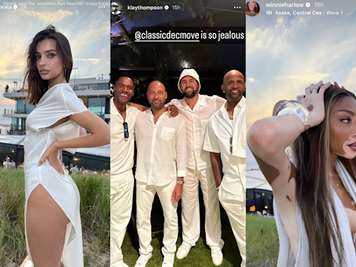 A 4th of July in social post photos: Emily Ratajkowski, Klay Thompson, Winnie Harlow and more celebs take fans inside Michael Rubin's star-studded party in the Hamptons