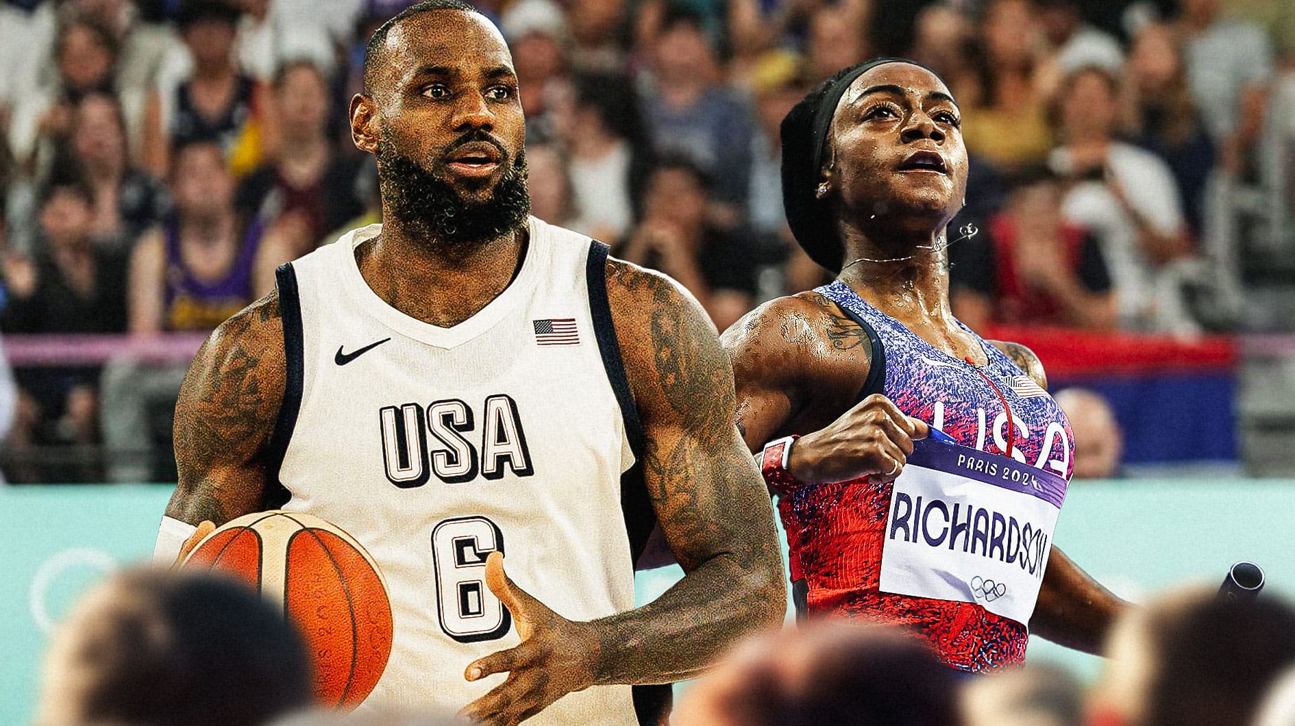 LeBron James reacts to Sha'Carri Richardson's first gold medal win at Olympics