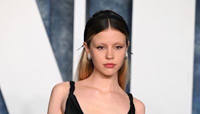 Mia Goth embodies her namesake in a sultry leather 'goth' look
