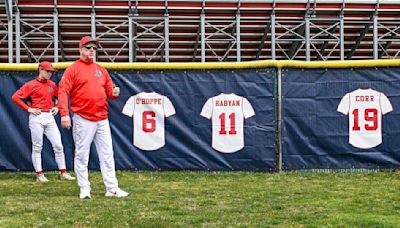 St. John the Baptist retires numbers of Logan O'Hoppe, John Habyan and Buddy Corr