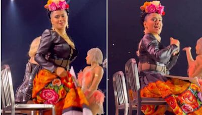 VIDEO: Así fue el amoroso gesto de Salma Hayek con fan durante concierto de Madonna en CDMX