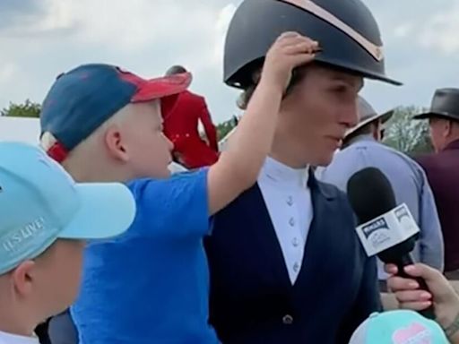 Adorable moment Zara Tindall’s rarely seen son Lucas makes very cheeky gesture