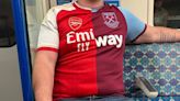 ‘Tell me this is fake’, say fans as half-and-half Arsenal-West Ham shirt spotted