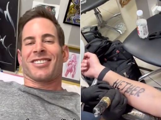 Tarek El Moussa Jokes He Got a Tattoo of His Wife Heather's Name with a Misspelling — and Fans Fall for It!