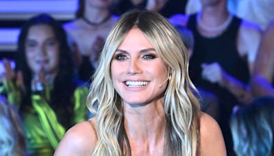 Heidi Klum Flaunts Figure in Bandage Dress With Risqué Cutout Across Her Chest