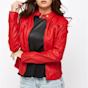 Red Faux Leather Jacket