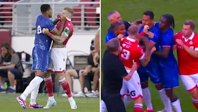 Chelsea and Wrexham stars clash in bust-up just minutes into pre-season draw