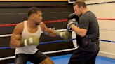 Fans gasp 'this could've ended badly' as footage of Joshua training emerges