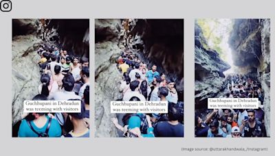 Tourists flock to Dehradun’s picnic spot Gucchupani Cave, viral video raises safety concerns