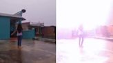 Girl narrowly escapes lightning while making reel in rain, scary moment captured on camera