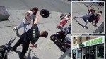 Maniac bashes NYC bike shop worker with helmet before he’s stabbed by another man and bites cop: wild video