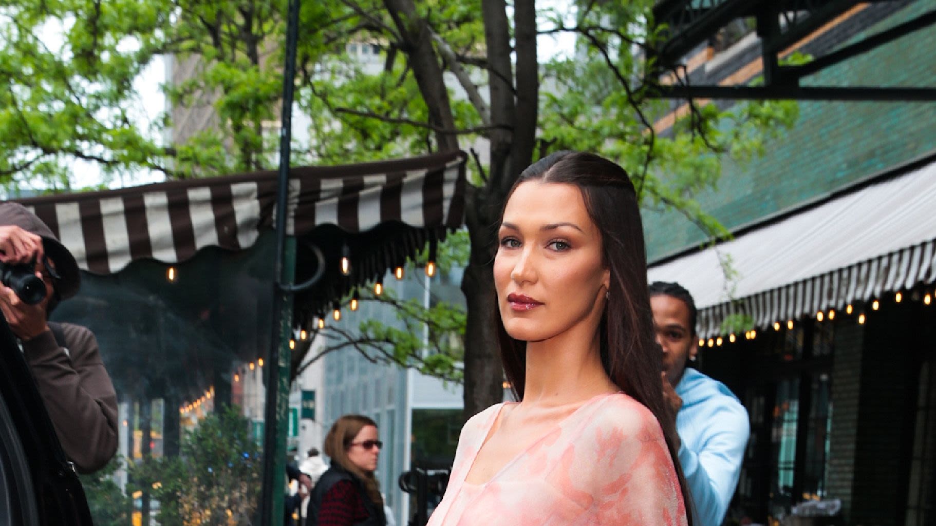 Bella Hadid Wears Vintage Roberto Cavalli Corset Dress to New York City Event