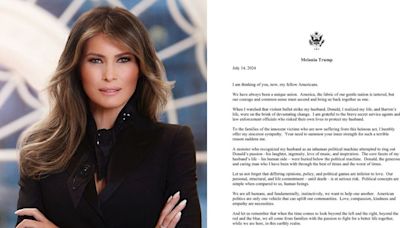 Melania Trump habla sobre atentado a su esposo durante mitin en Pensilvania