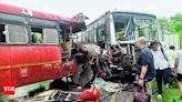 ST buses head-on collision injures 32 in Navi Mumbai | Navi Mumbai News - Times of India