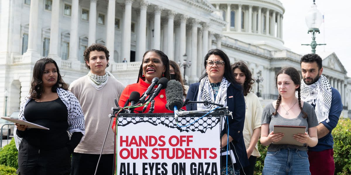 Democratic Reps. Cori Bush And Rashida Tlaib Speak Alongside Student Protesters