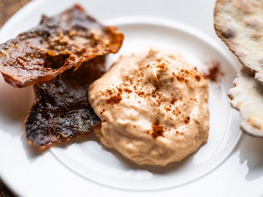 Smoked trout dip with crispy fish skin recipe