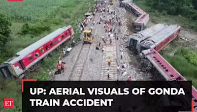 UP: Aerial visuals of Gonda Train accident show severe damage at the accident site