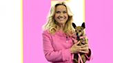 Reese Witherspoon is back in Elle Woods’ pink skirt suit (and with Bruiser!)