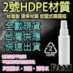 (W SHOP)【現貨】2號HDPE塑料分裝噴裝瓶60ml（不透光全白）可以裝酒精／次氯酸水　塑膠噴霧瓶